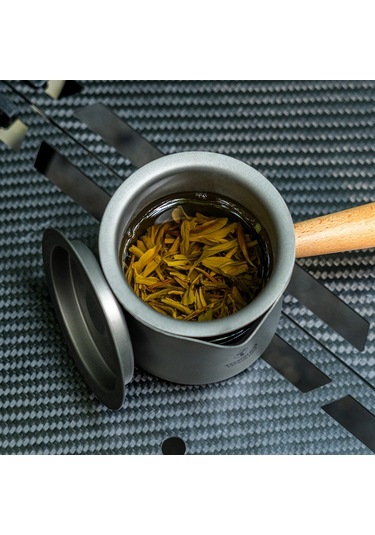 Tomshoo Titanyum Çay Kupa Çay Süzgeçli Açık Kamp Titanyum Y28369 Gümüş