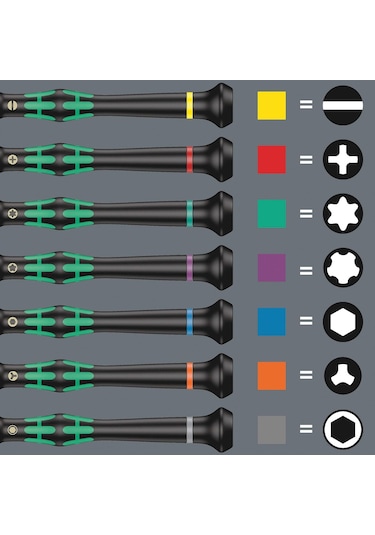 Wera 05118145001 2072 Kraftform Micro Tornavida, Microstix Vidala