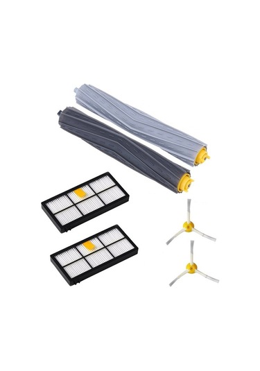 Cbtx Robot Süpürme Fırçası + Hypa Filtre + Üçgen Yan Fırça İrobot 800 960 İçin Siyah