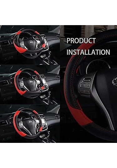 Yaleker Dayanıklı Deri Direksiyon Kılıfı - Kaymaz Yüzey, Moda Tasarım, Kolay Montaj 36 Cm Diğer