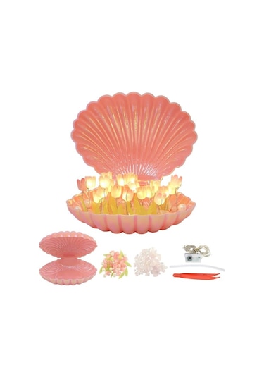 Büro Ev Ofis Hediyesi İçin Kendin Yap Tasarımlı Led Işıklı Deniz Kabuğu Lale Lamba Diğer