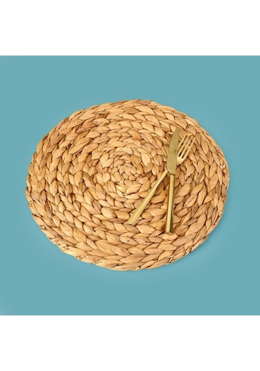 Mien Hasır Amerikan Servis - Kahverengi - 35 Cm Krem