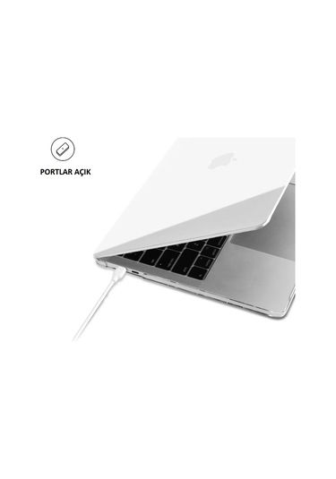 Macbook Air 13.6" M3 A3113 Uyumlu Kılıf Kristal Ön Arka Şeffaf Kapak Kılıf Koruma 001