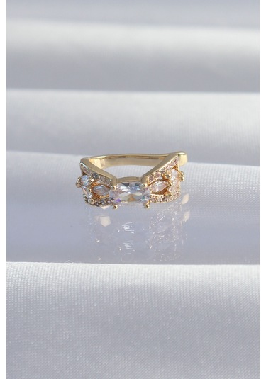 Ezoconcept Pirinç Gold Renk Zirkon Taş Kaplama Earcuff Küpe Çok Renkli