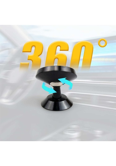 Mufunye Siyah Manyetik Araç Telefon Tutucu - 360 Dönebilen Evrensel Dashbord/ofis Uyumlu, Güçlü Tutucu İle Sağlıklı Sürücü Kolu 1 Adet