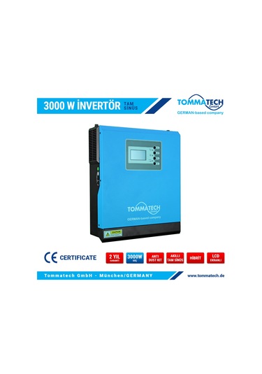 Tommatech Tam Sinüs 3000 W New 3Kw Akıllı İnvertör Tam Sinüs