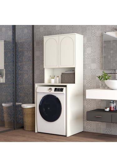 Lyon Çamaşır Makinesi Dolabı V102 - Krem Krem