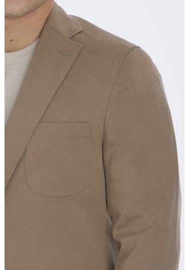 Vizon Regular Fit Mono Yaka Pamuklu Takım Elbise 34354 Vizon