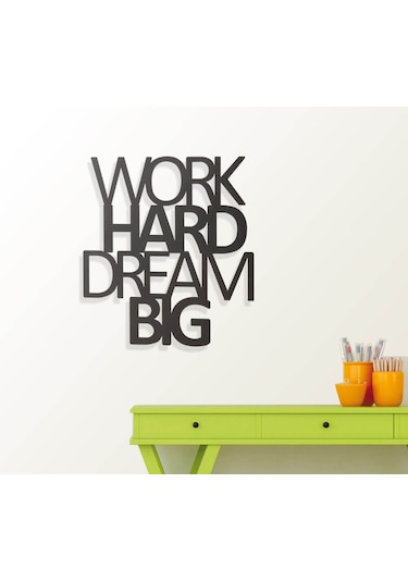 Work Hard Metal Poster Ev Ofis Duvar Süs Hediye Tablo