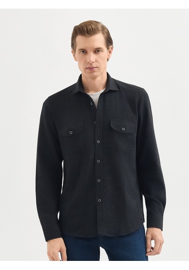 Karaca Erkek Modern Fıt Gömlek-antrasit 11.24w.04.012 Antrasit
