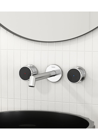 Teska Grande Shine Lavabo Bataryası-siyah Camlı Cam