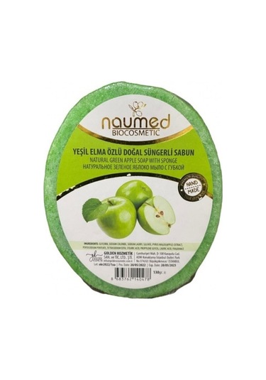 Yeşil Elma Özlü Batık Ve Çilek Bacak Onarımına Yardımcı Doğal Süngerli Sabun 130gr Elma
