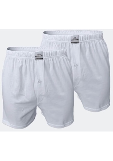 Malabadi 024 2'Li Paket Erkek Geniş Kalıp Boxer-Beyaz
