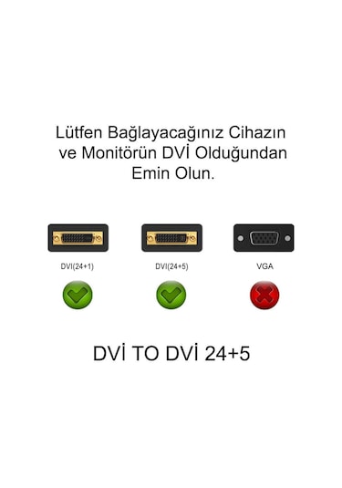 Dvi To Dvi Kablo Çift Filtreli Dvi-I Dual Link 24+5 - 1.8 Metre