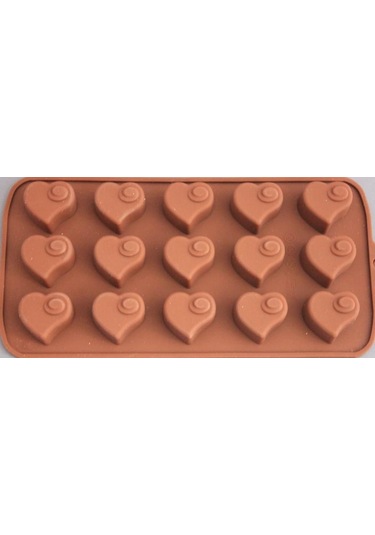 Kalp Silikon Kalıp Çikolata Sabun Kokulu Taş Mum Epoksi Kalıbı 15 Delikli