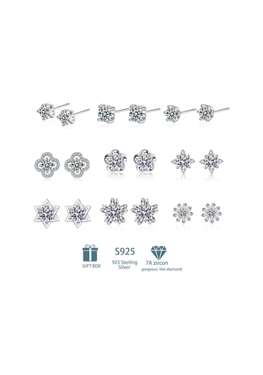 Beyaz Tancise Klasik 925 Ayar Gümüş Pembe Sarı 7a Zirkon Küpe Damla Küpe Kadınlar İçin Düğün Parti Hediyeleri I