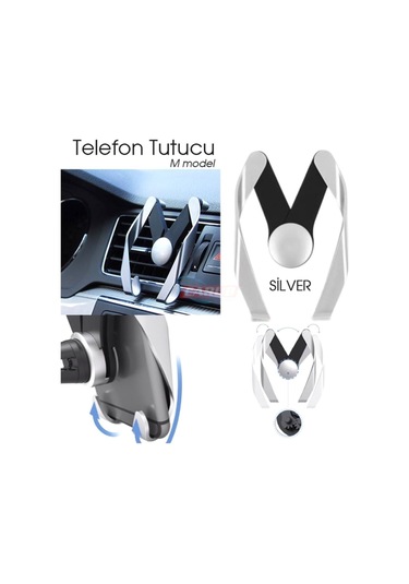Carub Telefon Tutucu Izgaraya Geçmeli Silver