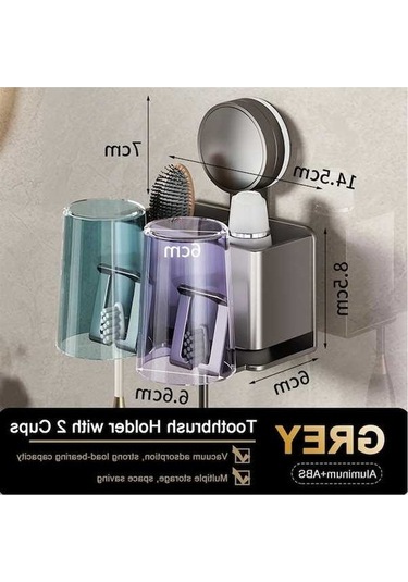 Maoyaya Vantuz Diş Fırçası Tutucu Sıkacağı Ile Deliksiz Banyo Rafı, Çok Renkli Pratik Tasarım Çok Renkli