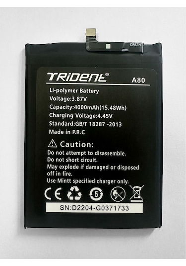 Trident A80 Batarya Pil 4000 Mah Aaa Kalite