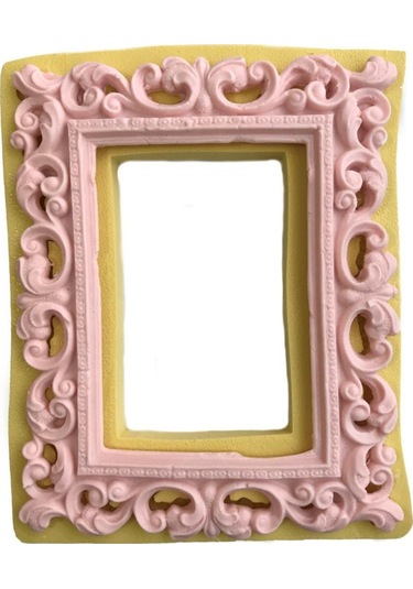 Barok Oymalı Dikdörtgen Tablo Şeklinde Silikon Pasta Ve Seker Hamuru Kalibi 21x26x2 Cm 6
