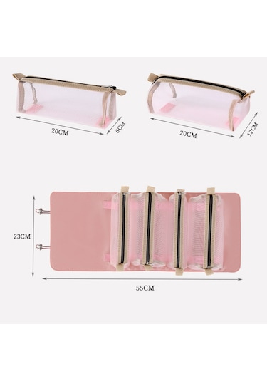 Moveevo 4'ü 1 Arada Makyaj Kozmetik Çantası Tuvalet Çantası Taşınabilir Büyük Kapasiteli Katlanır Depolama Düzenleyici