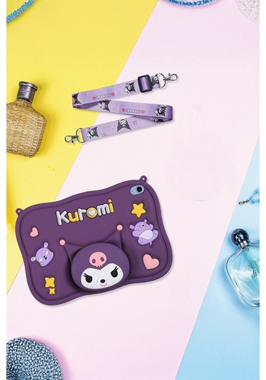 Apple Ipad 8. Ve 9. Nesil 10.2 Inç 2020 / 2021 Uyumlu Kedi Kılıf Standlı Eğlenceli Koruma Purple