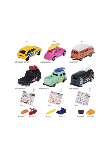 Majorette 2'li Paket Volkswagen The Originals Model Arabalar