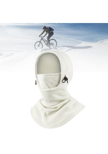 Suntek Kış Balaclava Termal Sıcak Başlık Yürüyüş Beyaz Beyaz
