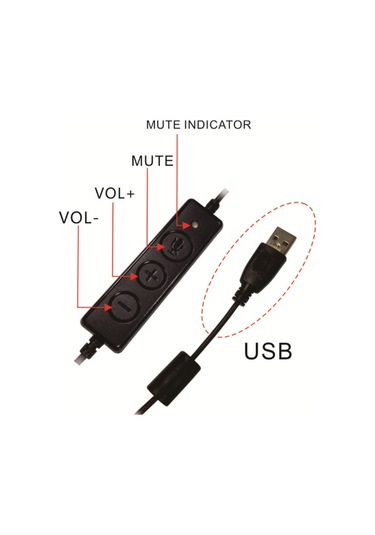 Geeroyoo Usb Bağlantılı H360d Kulaklık Mikrofon Seti - 180 Dönebilen Kafa Bandı, 330 Dönebilen Mikrofon, Sessiz Tuşu, Ses Ayarı, Anti Rf