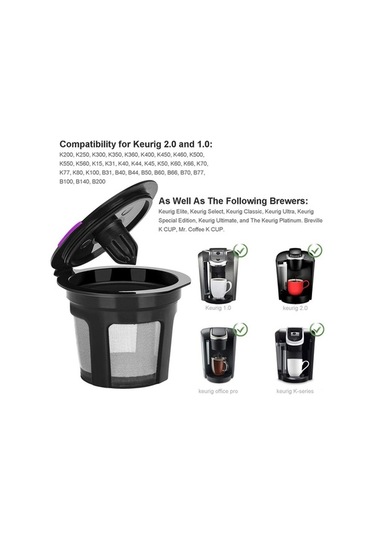 Fastbuy Kahve Kapsülü Filtre, Yeniden Kullanılabilir, 51x46mm Siyah, 6'lı Set, Modern Tasarım, Kafe Dükkanları İçin Siyah