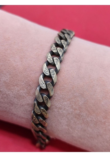 Modagümüşevi 925 Ayar Gümüş Özel Tasarım İthal Oksitli Çift Taraflı Gurmet Bileklik