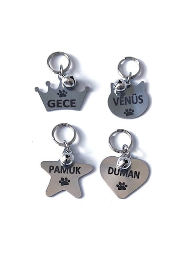 Isimli Kedi Künyesi, Kedi Isimlik, Kedi Tasması, Köpek Isimlik