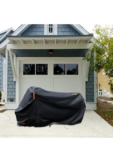Suntek Kilit Delikleri İle Aşınmaya Dayanıklı Motosiklet Örtüsü Siyah 3XL