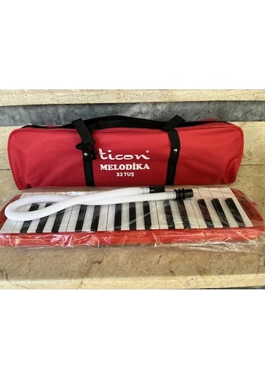 Melodika 32 Tuşlu Çantalı Kırmızı Renk Kırmızı