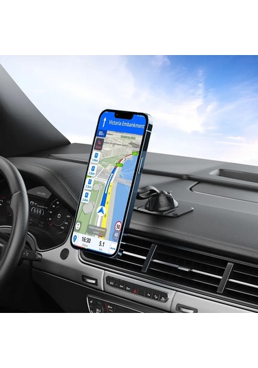 Maiyame C1 Kırmızı Pinguin Modeli, 6 Mıknatıslı Çift Başlı 360 Döner Araç İçi Manyetik Telefon Tutucu - Navigasyon Ve Eğlence İçin Kolay Kurulumlu