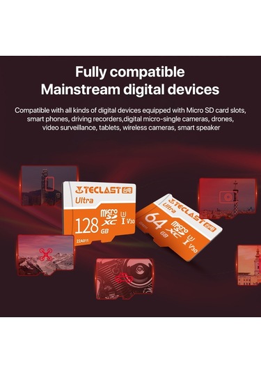 Sones Teclast U3 Ultra Yüksek Hızlı Tf Kart / Micro Sd Kart, Bellek: 64 Gb