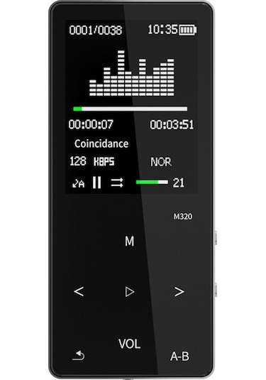 Geeksen Mahdi M320 Mini Bluetooth Mp3 Çalar - 1.8 İnç Renkli Ekran, 8gb Dahili Hafıza, Fm Radyo, Ses Kaydı, Video Oynatıcı, Gümüş