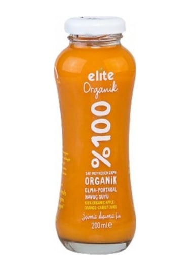 Elite %100 Organik Elma Portakal Havuç Suyu 200 ML