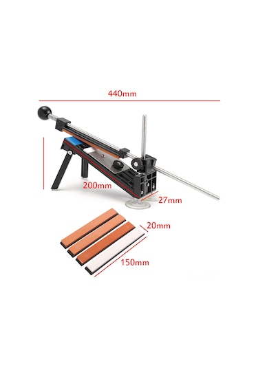 Vkemall Pratik Ev/profesyonel Mutfak Bıçak Taslağı - Paslanmaz Çelik Vakum Tabanlı, 4 Farklı Zımpara Taşı, Kolay Ve Güvenli Kullanım Siyah