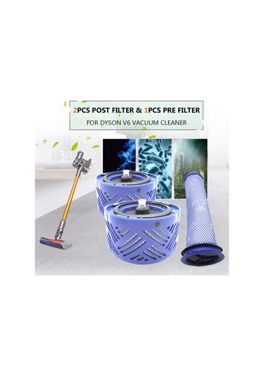 Geeroyoo Dikey Elektrikli Süpürgeler İçin 2+1 Hepa Filtre Seti - Motor Öncesi Ve Sonrası Yedek Filtreler