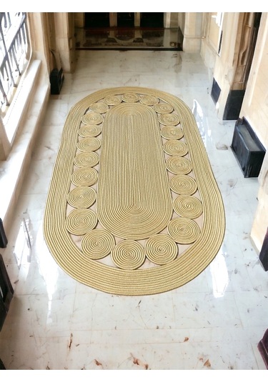 Jüt Hasırlı El Örgüsü Kilim Jüt