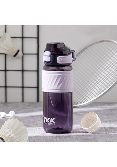 Tkk T1025 Çift Kullanım Pipetli/rahat İçim Mor Tritan Matara 600ml