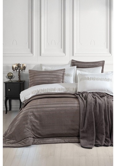 Elart Luxury Çeyiz Paketi Kahve 11 Parça Kahve Kahverengi