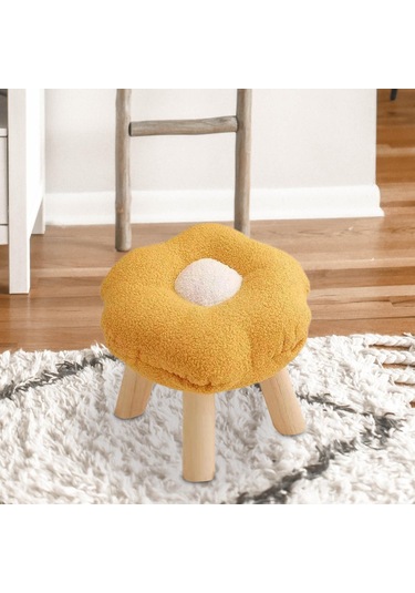 Suntek Footrest Puf Karikatür Çiçek Şekilli Kanepe Sarı Sarı