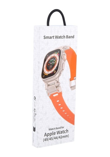 Novahub İos Watch Uyumlu 42mm Güçlü Explorer Tpu Saat Bant Siyah Mavi