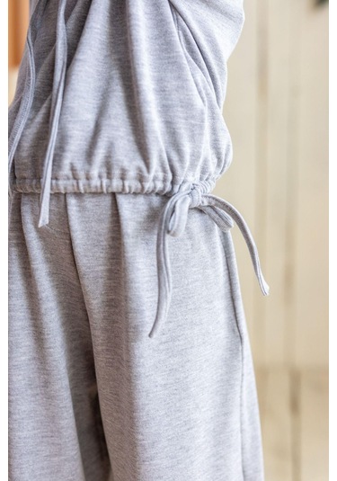 Oliventhekid Gri Kız Triko Pantolon Griy Gri