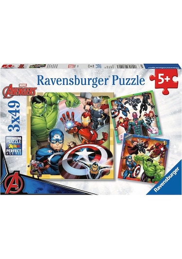 Ravensburger 3x49 Parça Puzzle Avengers 080403