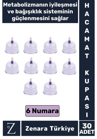 Yüksek Kaliteli Metabolizma Etkili Vakumlu Hacamat Kupası 6 Numara 30 Adet