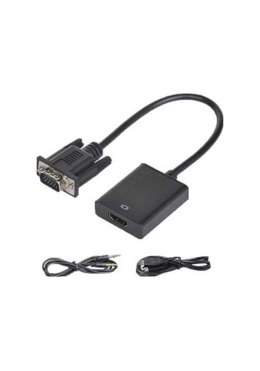 Besthome1 Vga-hdmi Dönüştürücü Kablosu - Bilgisayar-tv Hd Video Ses Aktarımı, Bölünmüş Tasarım