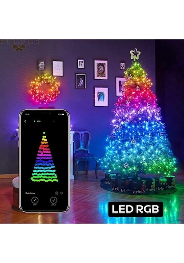Ally 10mt 100 Led Rgb Bluetooth Telefonla Kontrol Edilen Usb Led Lamba İos-android- 5775 Çok Renkli